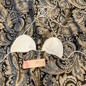 OhPolly white string bikini top. Large
